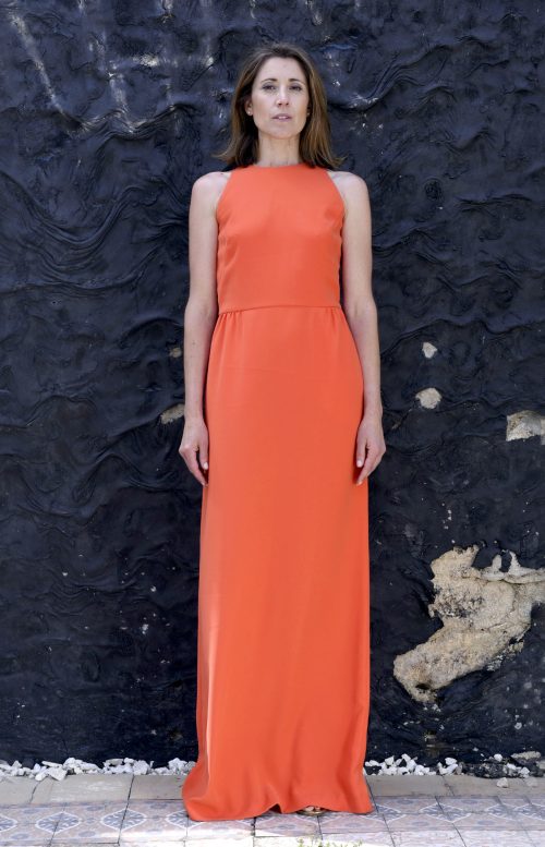 Vestido Largo Fiesta y Eventos Javier Barrio Escarlata 60A