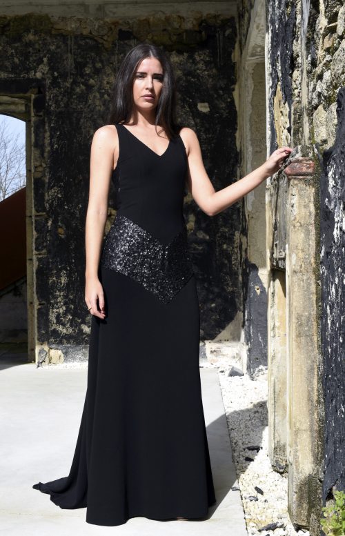 vestido-febe-javier-barrio-color-negro-largo-fiesta-terciopelo-lentejuelas-frente
